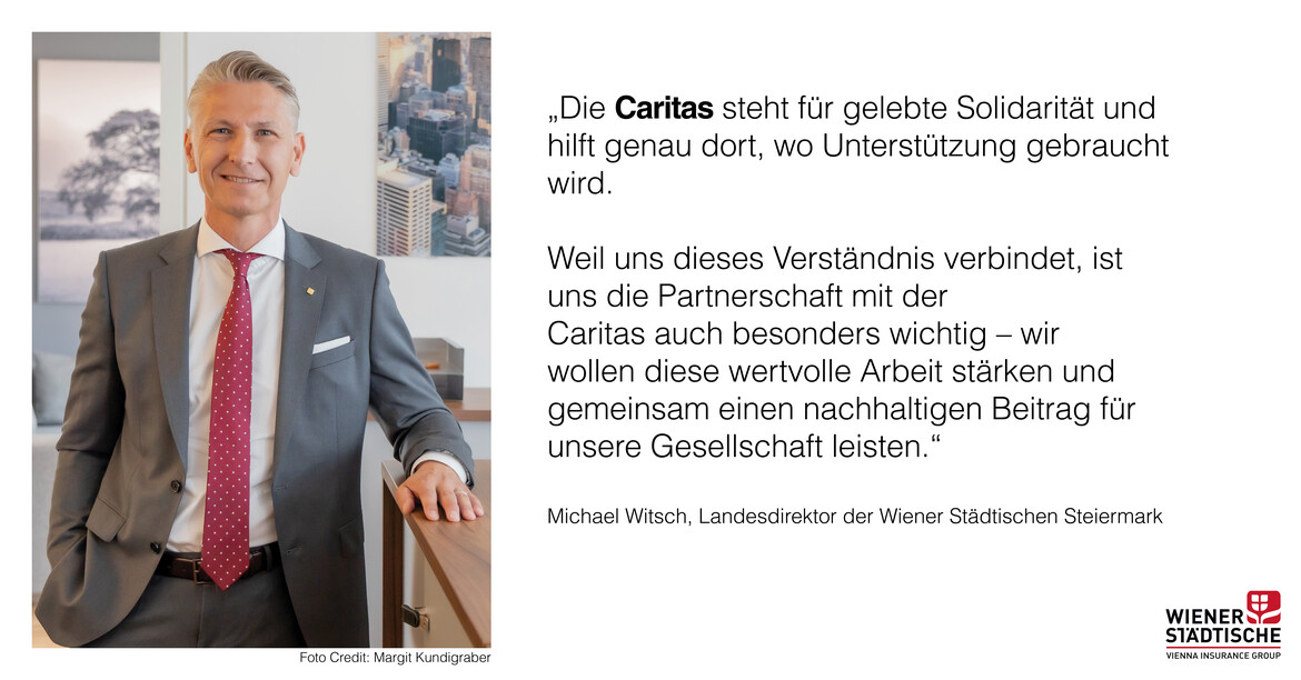 Das Inserat der Wiener Städtische mit Bild und Zitat des Landesdirektors